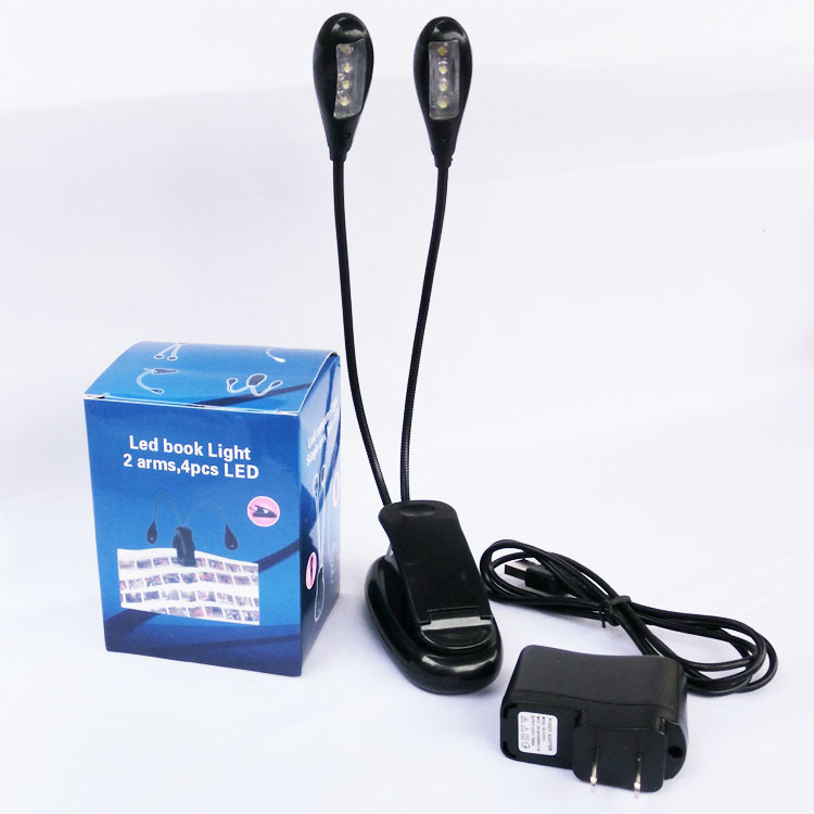 Factory direct double pole 8 lamp clip desk lamp reading lamp 8LED charging music reading clip desk lamp clip lamp