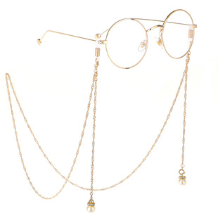 Wings of the same glasses hanging chain pearl chain multi -function dual -buckle chain fashion sunglasses chain decorative glasses