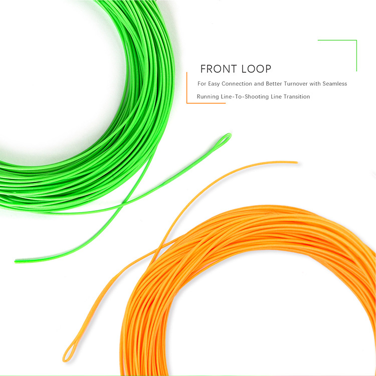 Fly fishing line Shooting line floating fishing line connection line 0.026 "0.032" Green Orange