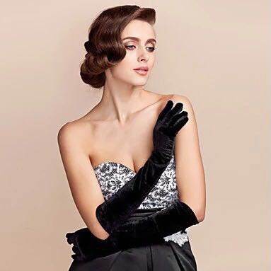 Golden Velvet Long Gloves Ceremonial Gloves Golden Velvet Evening Dress Long Gloves Golden Velvet Warm Long Gloves