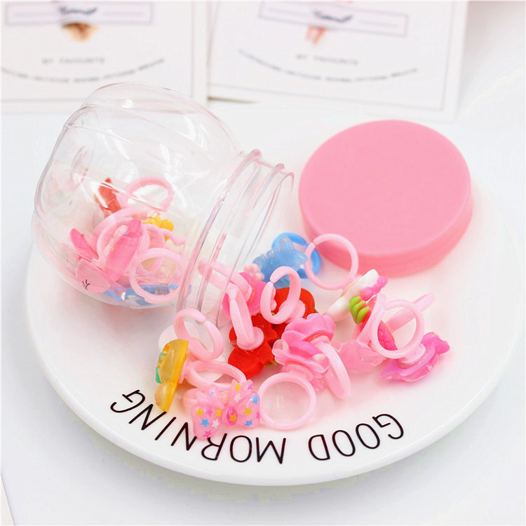 Children's jewelry ring creative pumpkin resin variety of mixed girl princess accessories gift box a generation of hair