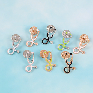 wish AliExpress Explosive Personalized Retro Stethoscope Cartoon Brooch Nurses Day Accessories Multicolor Brooch Badge