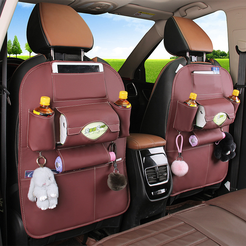 Cross-border car car seat storage bag leather car storage bag car seat storage hanging