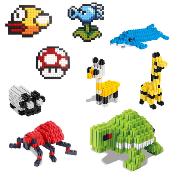 Creative puzzle children's toys DIY assembling 8MM micro diamond particle building blocks wholesale bulk 500