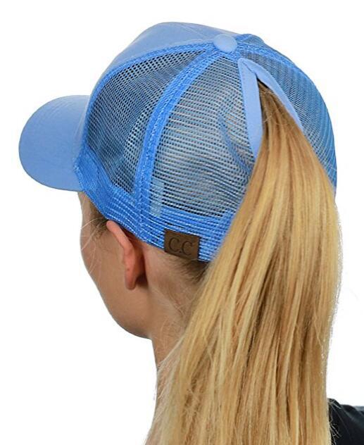 Foreign trade hot-selling hat without labeling ponytail baseball cap peaked cap mesh cap back opening