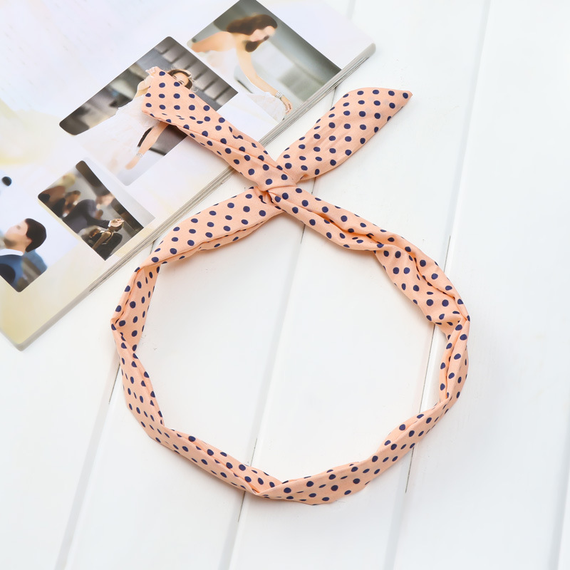 Cross wave point hair band Korean fabric hair accessories gift 2 yuan shop accessories Korea rabbit ears hairband wholesale