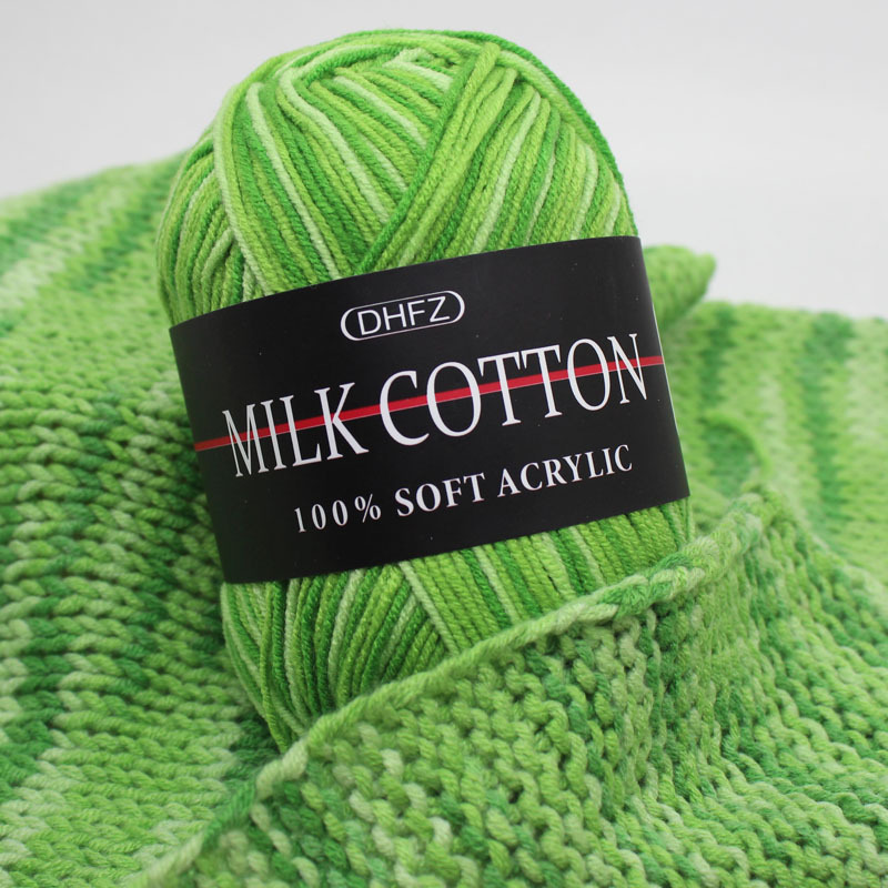 Color 3 strands milk cotton color segment dye gradient baby hat scarf sweater crochet wool wholesale