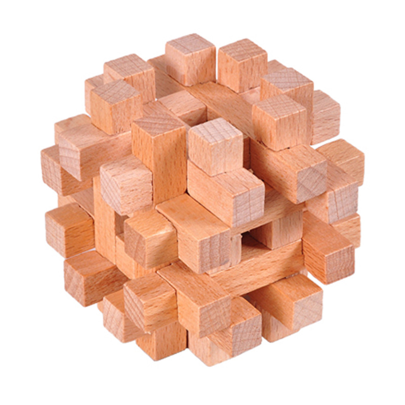 Beech Kongming Lock Boutique Children's Wooden Toys Adult Educational Leisure Dismantling Lock Toys Wooden Luban Lock