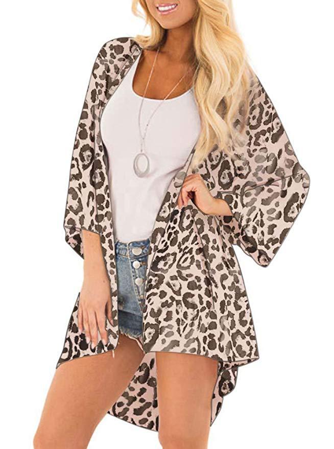 In stock ins Amazon popular pattern European and American chiffon digital printed cardigan bikini sun protection clothing kimono