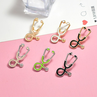 Amazon AliExpress wish popular personalized cartoon retro doctor stethoscope brooch factory supply wholesale