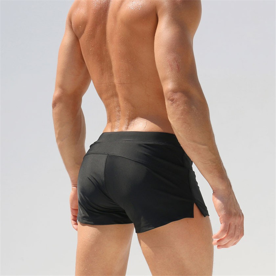 European and American New Men's Swimming Trunks Flat Angle Quick-drying Beach Trunks Swimming Suit Men's Vertical Pocket Swimming Trunks for Foreign Trade