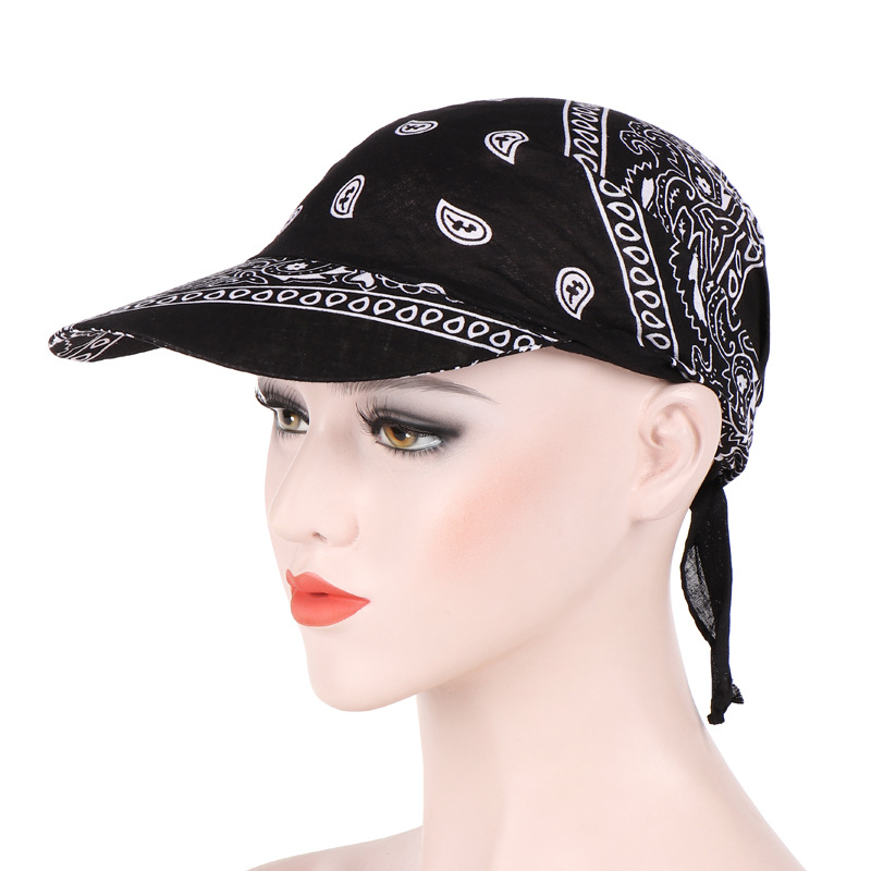 2018 Amazon New European and American Summer Candy Color Multifunctional Warm Sun Protection Cotton Printed Headscarf with Hat Brim