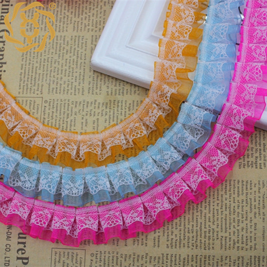 Spot 2.5cm gauze lace double fold edge confused doll clothing decorative lace toy discount lace