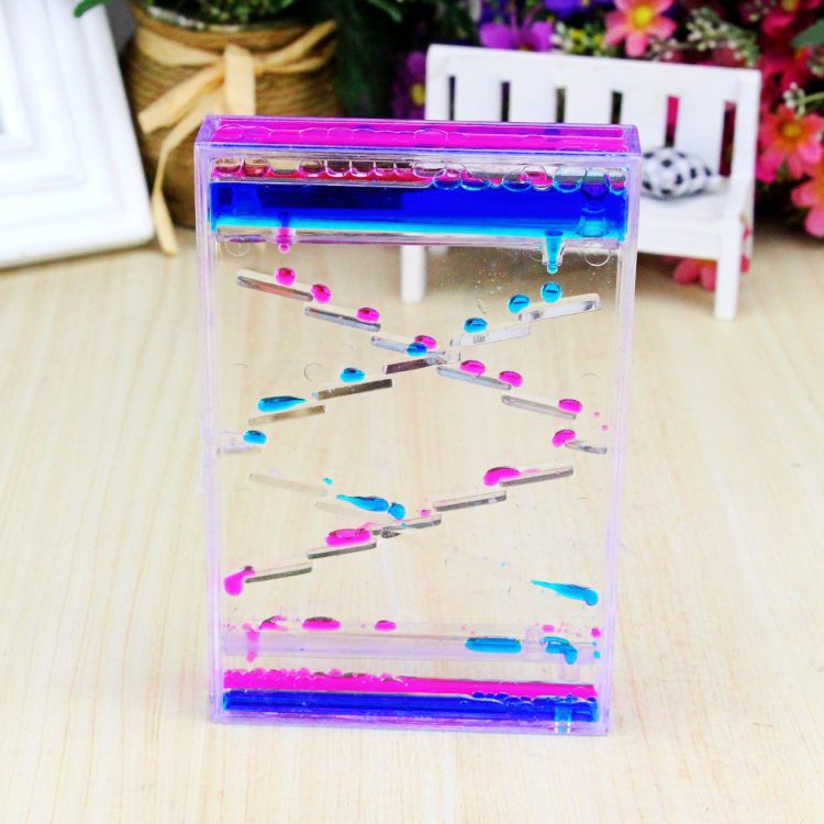 Hourglass Timer two-color oil drop ladder liquid water oil drop creative decoration birthday gift pin gift