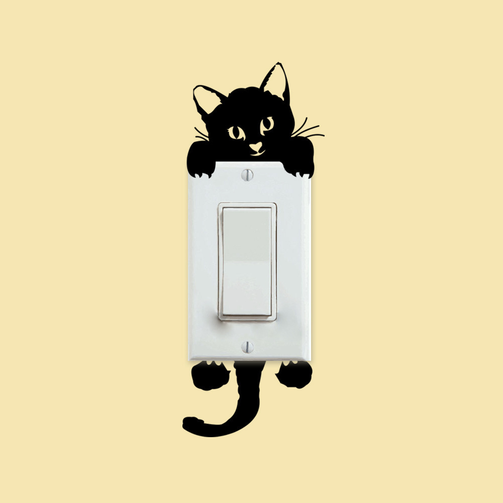 ZY327 new kitten bedroom switch stickers foreign trade wall stickers wholesale removable 3d wall stickers