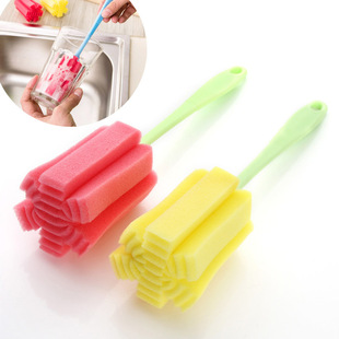 Factory direct no packaging simple durable Cup brush bottle brush sponge cleaning Cup brush kitchen cleaning brush T