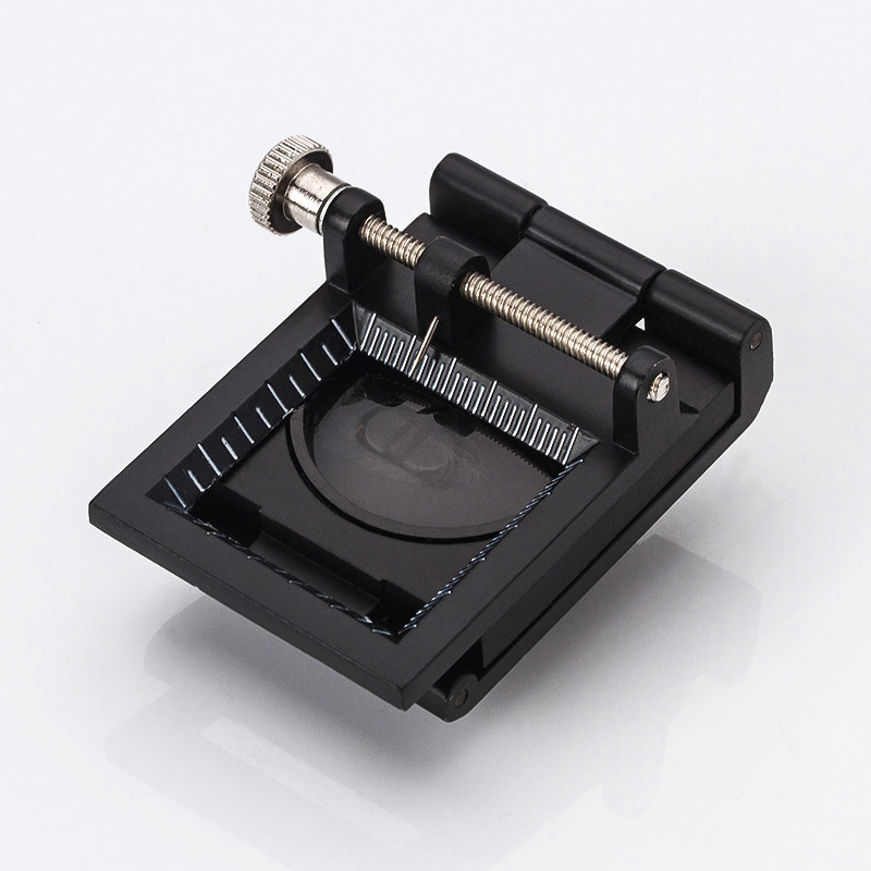 Factory wholesale double LED light optical glass all metal black paint magnifying glass pigeon three folding photo mirror