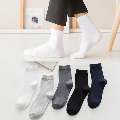 Socks men's spring and summer new Joker solid color men's tube TC cotton socks spell a lot of supply factory direct sales