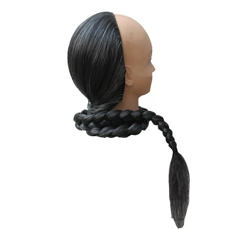 Factory sales costume wig headdress men's curved wire half head cover horseshoe cover Qing dynasty elder brother big braid