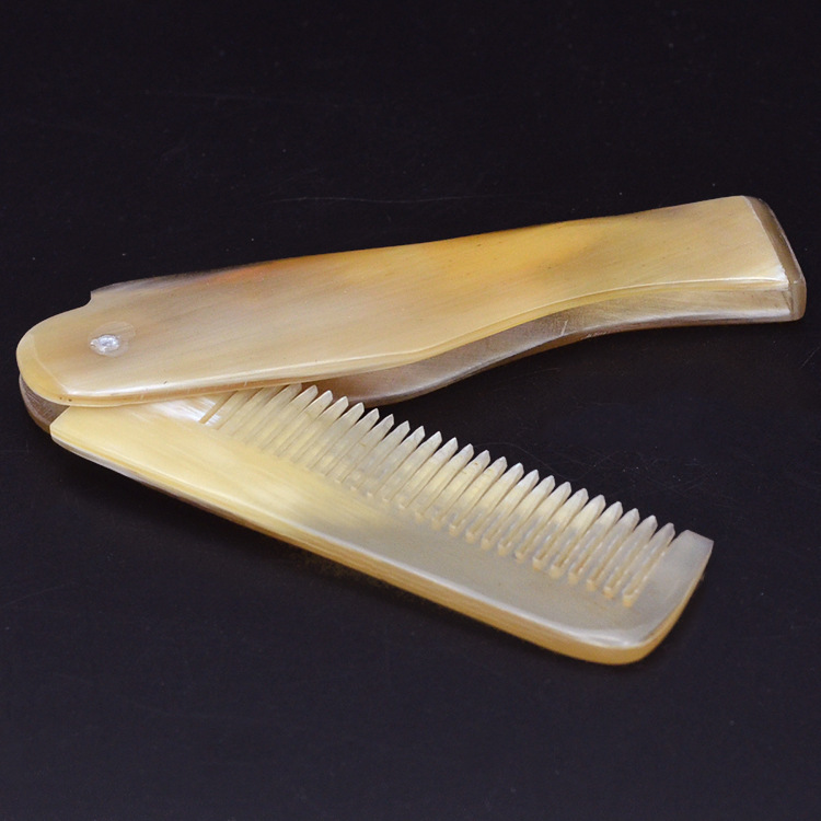 Horn comb folding travel travel portable small comb health care massage comb pocket makeup comb wholesale