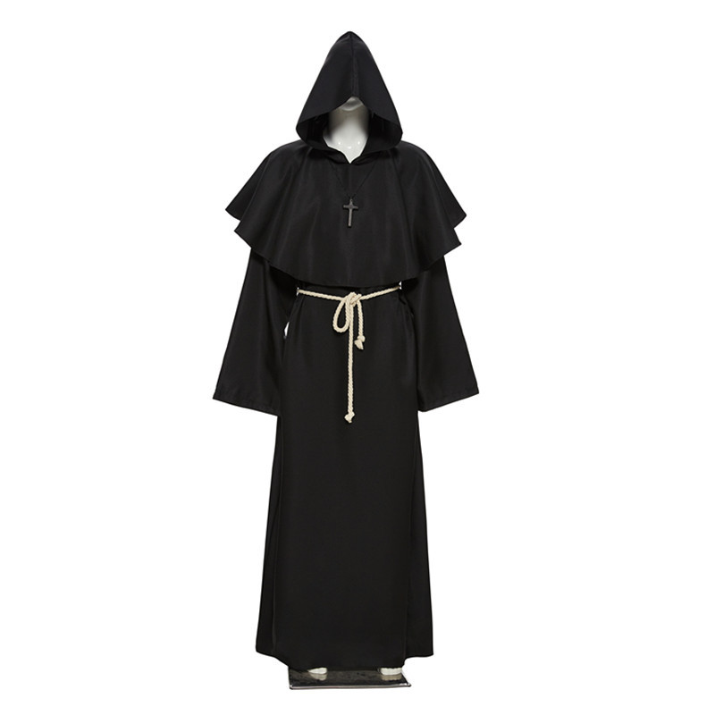 Halloween cosplay Costume Medieval Monk Robe wizard costume priest suit