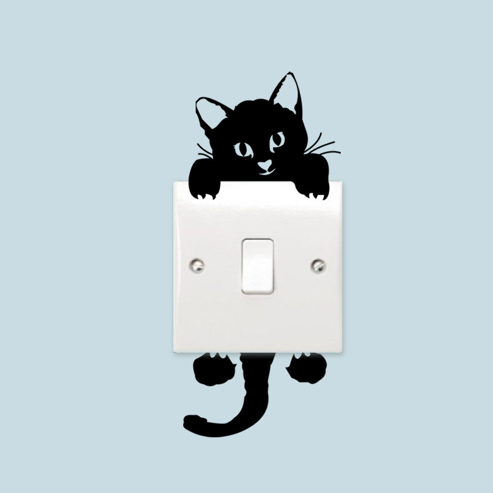 ZY327 new kitten bedroom switch stickers foreign trade wall stickers wholesale removable 3d wall stickers
