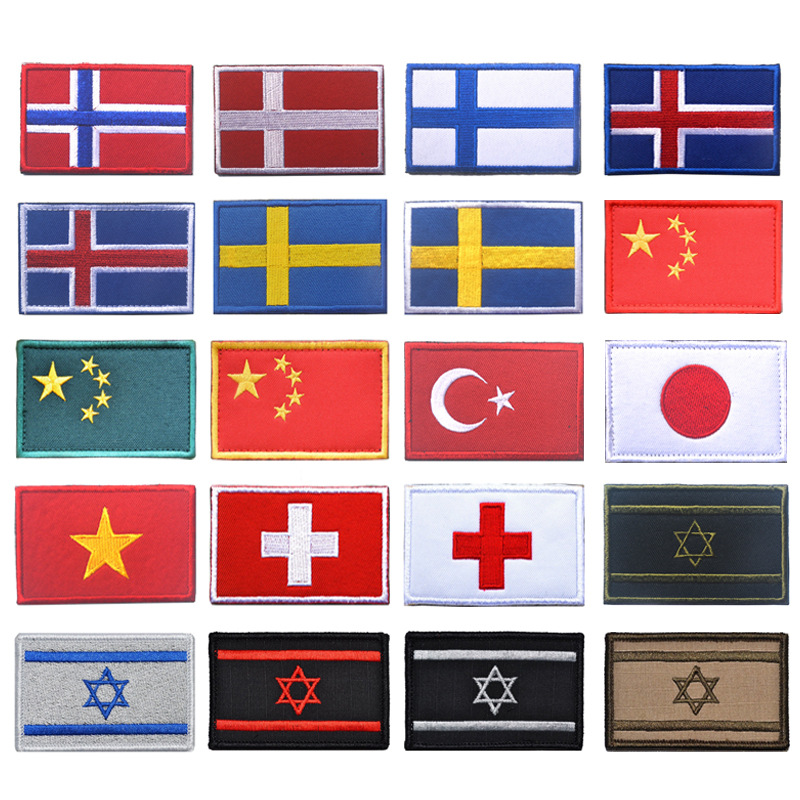 Haike Outdoor Source Portuguese Embroidered Cloth Sticker Armband Laser Cut Infrared Reflective IR Flag Velcro