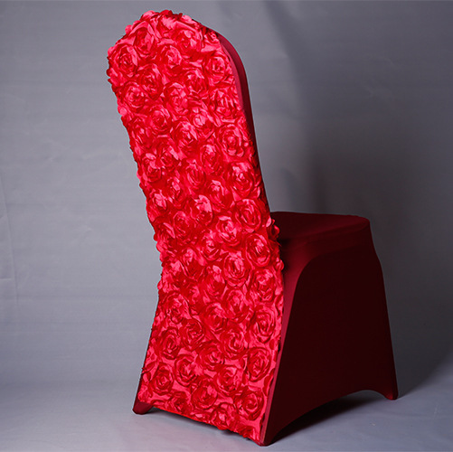 Thickened Rose Elastic Chair Cover Banquet Meeting Hotel Hotel Celebration Wedding Wedding Chair Cover Seat Chair Back Cover