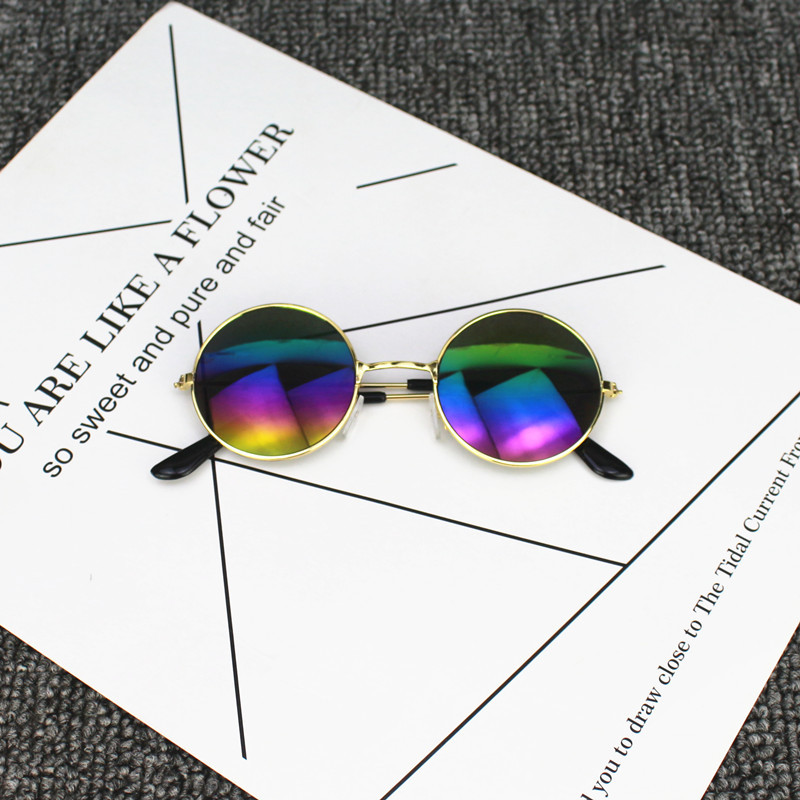 Children's Round Reflective Sunglasses Unisex Children's Sunglasses Baby's Glasses Trendy Colorful Color Film Prince's Mirror