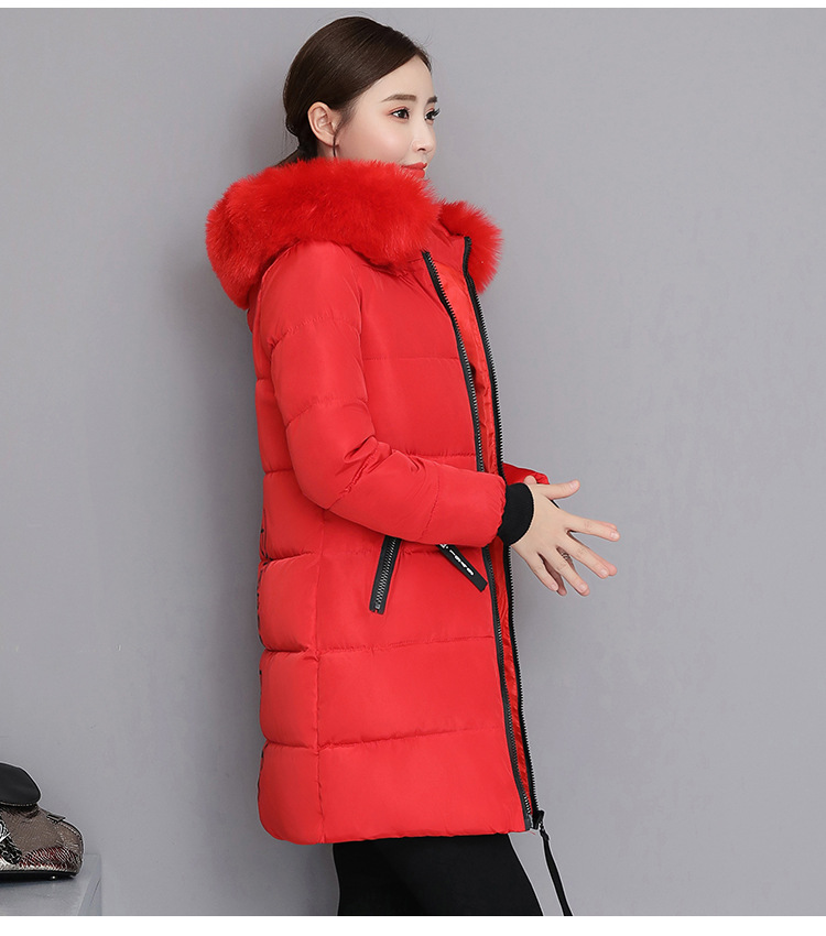 2023 Cotton-padded Jacket Women's Long Slim Fit Slimming Cotton-padded Jacket Coat Large Size Wool Collar Thickened Large Size Cotton-padded Jacket Ti_voghion.com