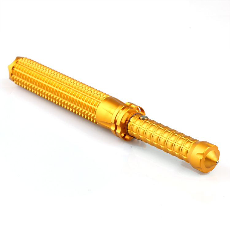 Wholesale retractable Mace flashlight waterproof strong light multi-functional tactical lengthened security self-defense stick flashlight