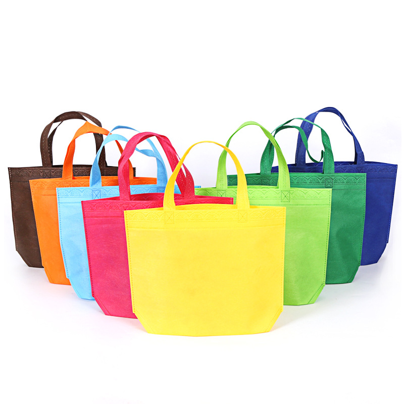 Making non-woven bags printed logo coated shopping non-woven packaging bags hot pressing color non-woven tote bags