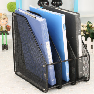 Office Supplies Metal Wire Mesh Triple File Rack File Tray Holder Book File Data Rack Storage Rack