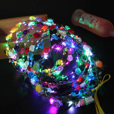 Ten lights glowing wreath hairband headdress bridal wreath children Princess tourist attractions hot sale with lights flashing wreath