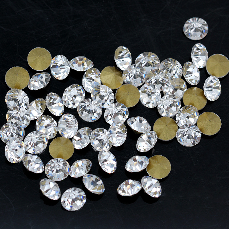 Guomao a Diamond White Glass pointed bottom rhinestone DIY nail jewelry accessories imitation Czech round pointed bottom Rhinestone