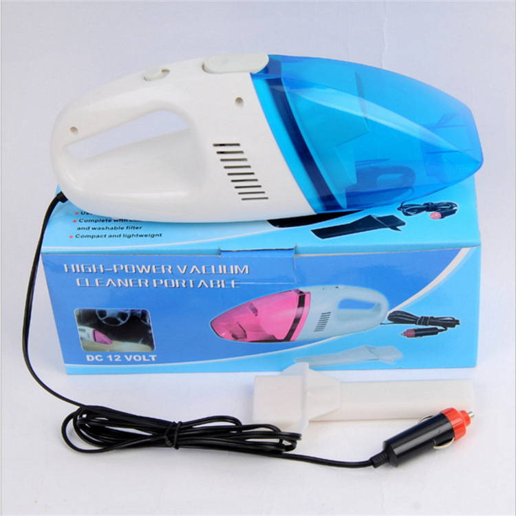 Gift specials wet and dry car mini vacuum cleaner portable car vacuum cleaning car small blue and white