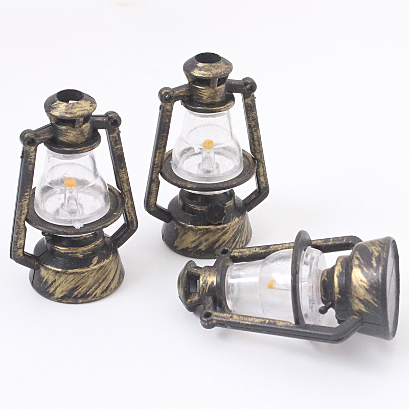 Bronze horse lantern Moss micro landscape ornaments simulation table lamp wind lamp fleshy flower oil lamp creative DIY accessories