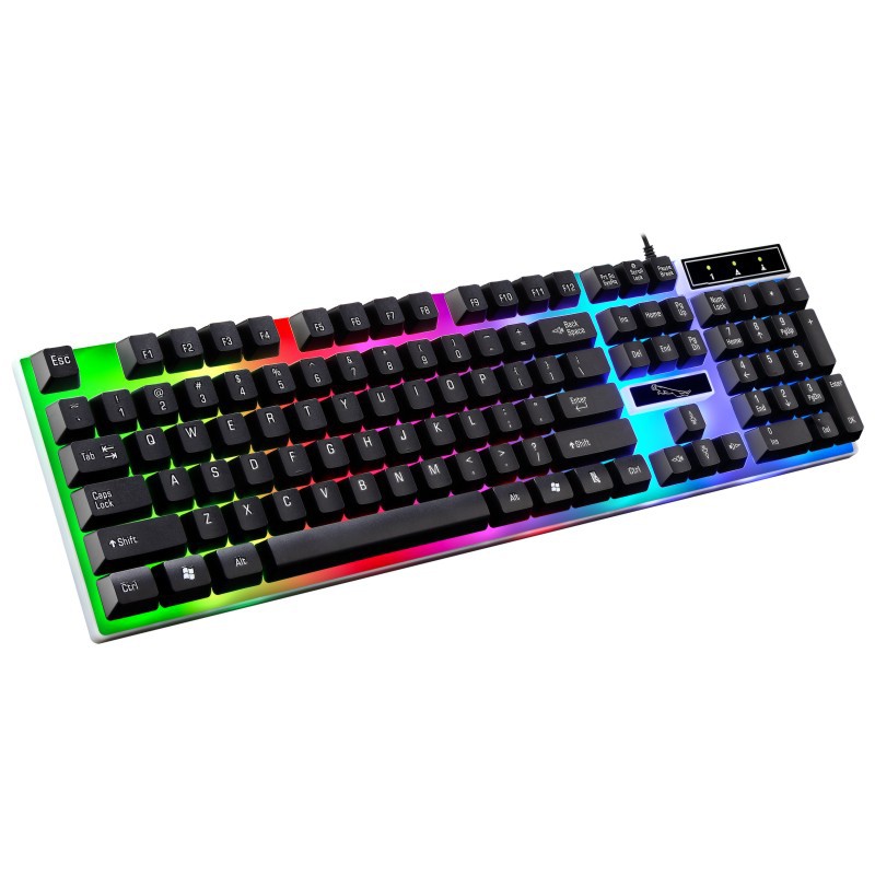Chasing leopard G21 wired USB single keyboard rainbow backlit suspension mechanical feel home game business keyboard