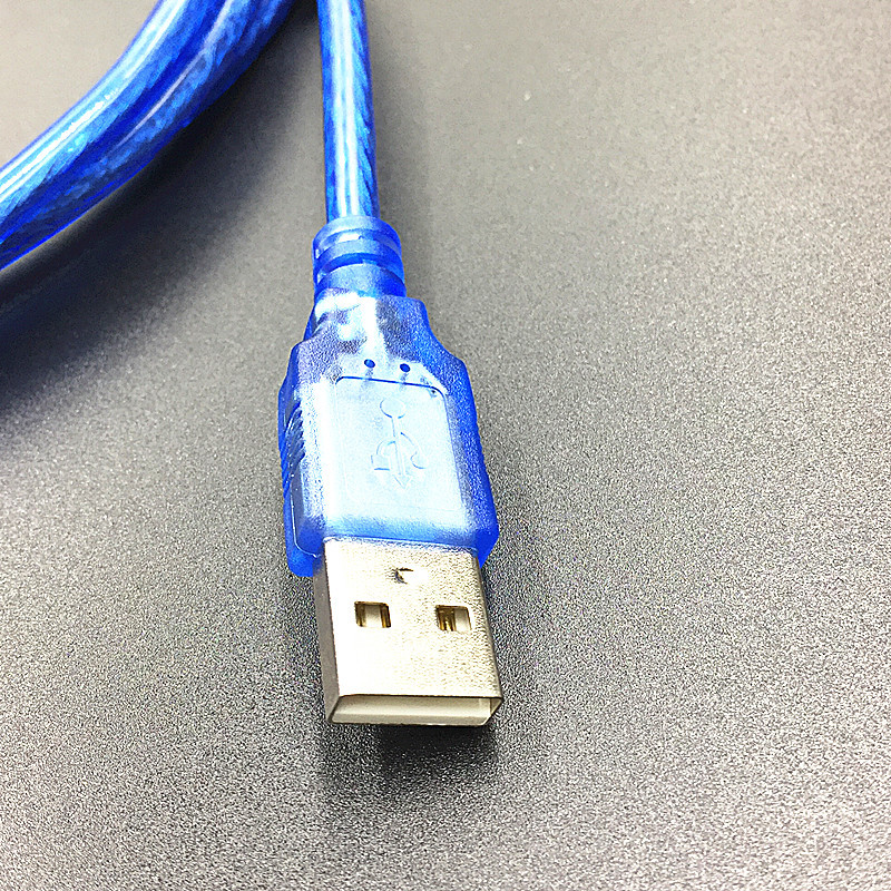 All copper transparent blue USB extension line male to female data line with shielded magnetic ring 0.3 meters 1.5 meters 3 meters 5 meters 1