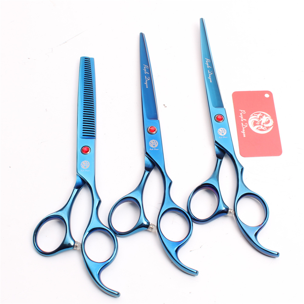 Purple Dragon 7-inch hand pet scissors dog hair trimming scissors curved scissors straight scissors flat scissors tooth scissors thinning scissors beauty suit