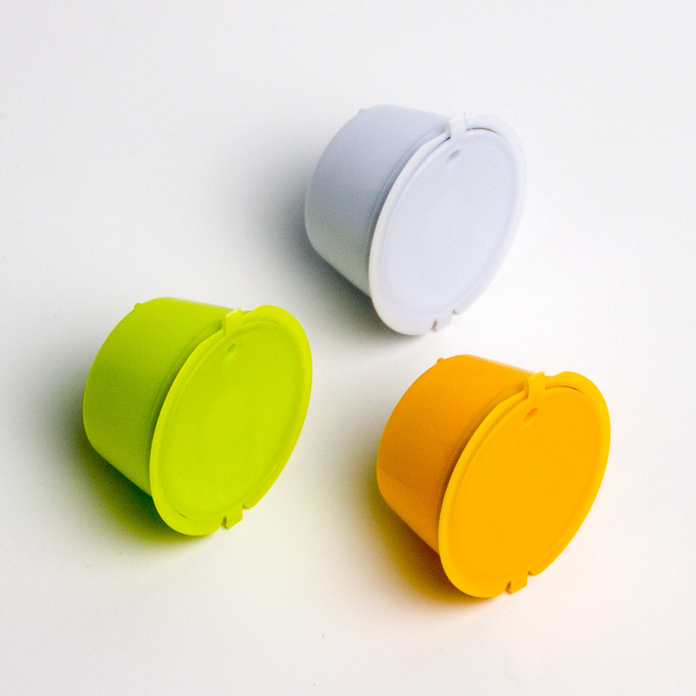 Yellow Green White coffee capsule filter Cup Duqu KUSI suitable for DOLCEGUSTO refillable capsule shell