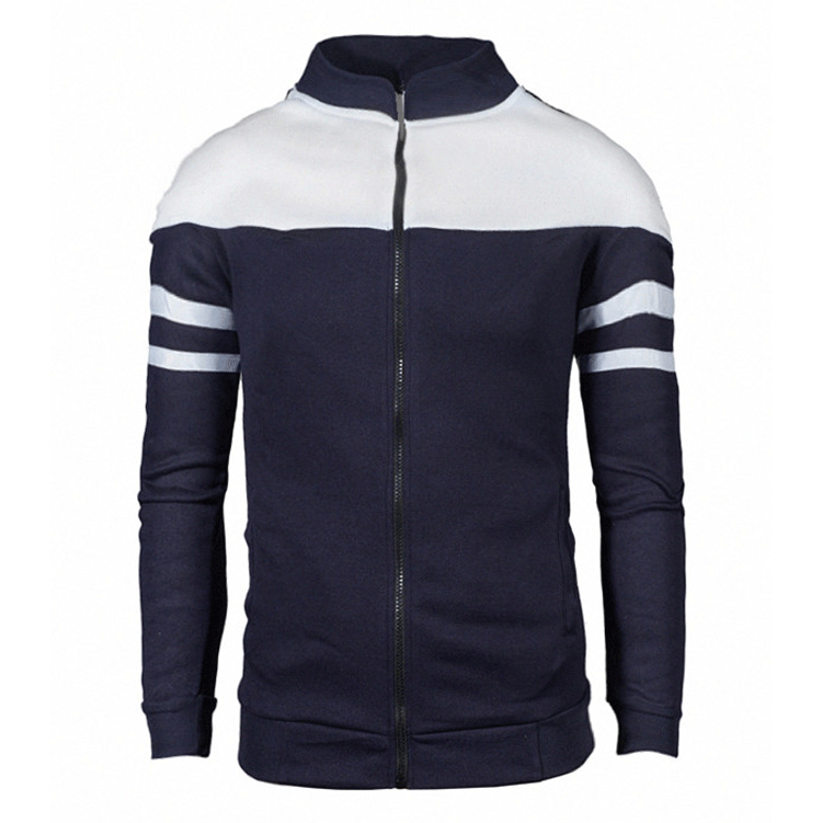 New, men's casual jacket webbing design fashion color matching velvet sweater Amazon