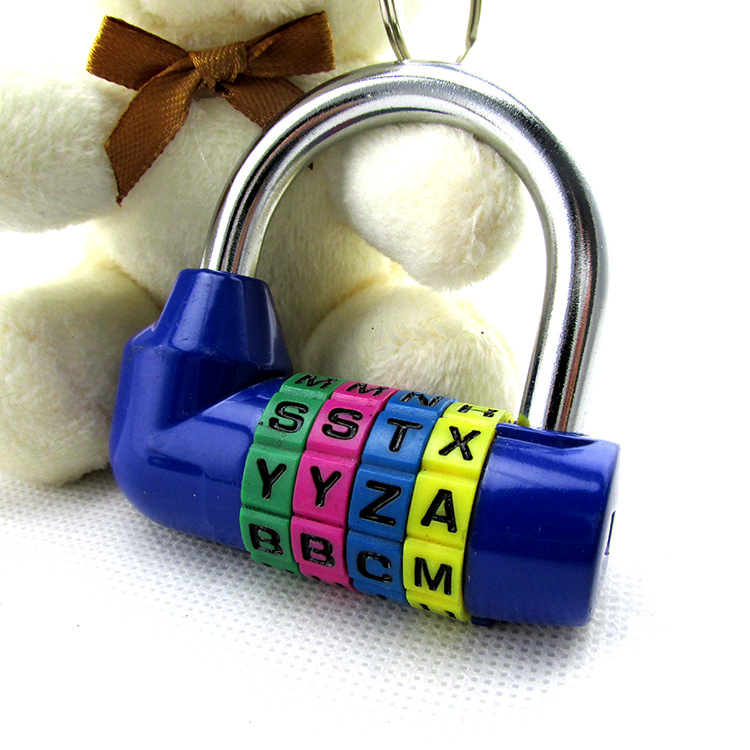 Cross-border new 4-digit English letter combination lock gym wardrobe anti-theft lock secret room game combination lock
