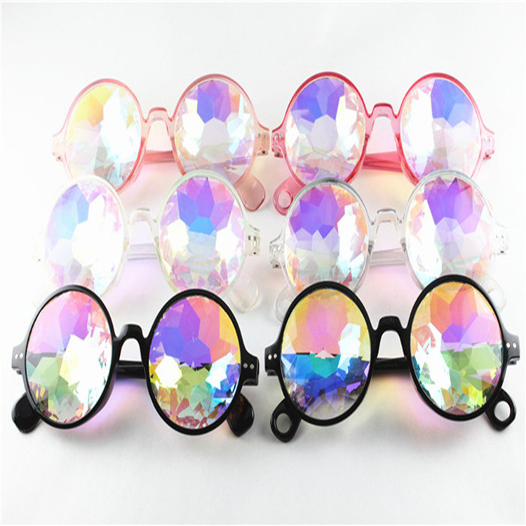 Kaleidoscope concert sunglasses glass prism mosaic glasses night performance costumes with sunglasses