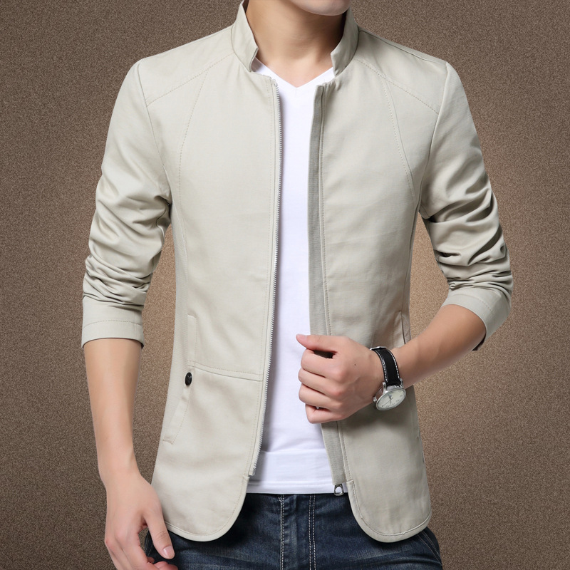 Men's casual washed jacket men's 2018 Spring and Autumn New Korean style slim-fit handsome cotton outer clothes men's fashion