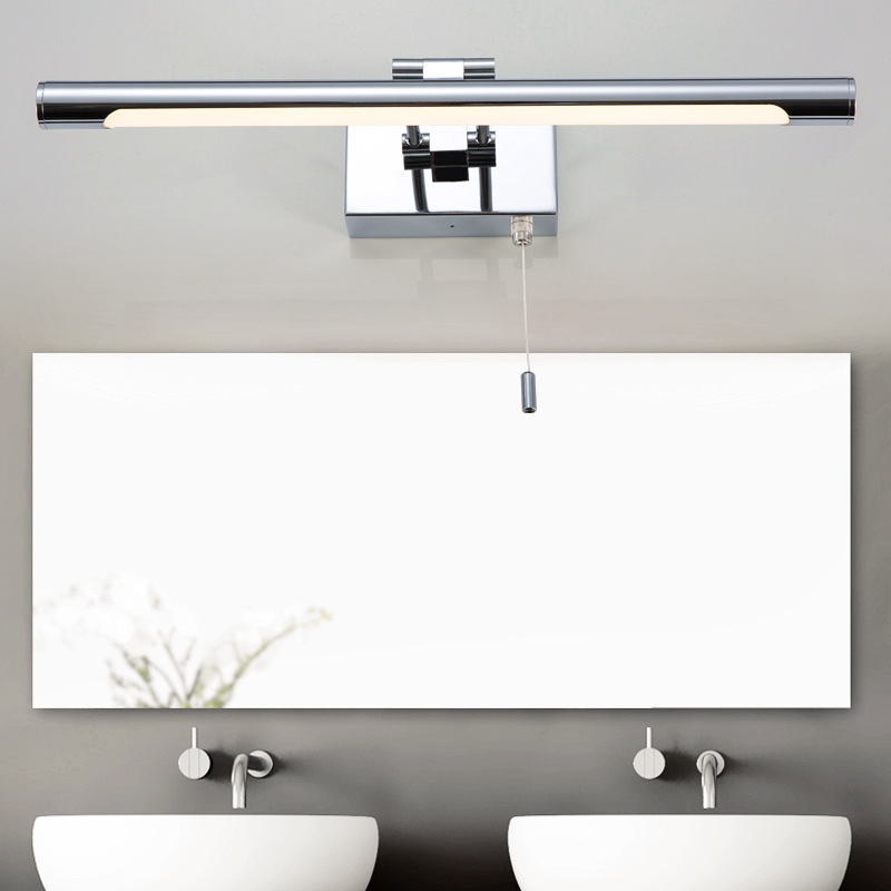 LED mirror front light bathroom bathroom chrome color Mirror Painting European style mirror cabinet light with hanging cable switch waterproof wholesale