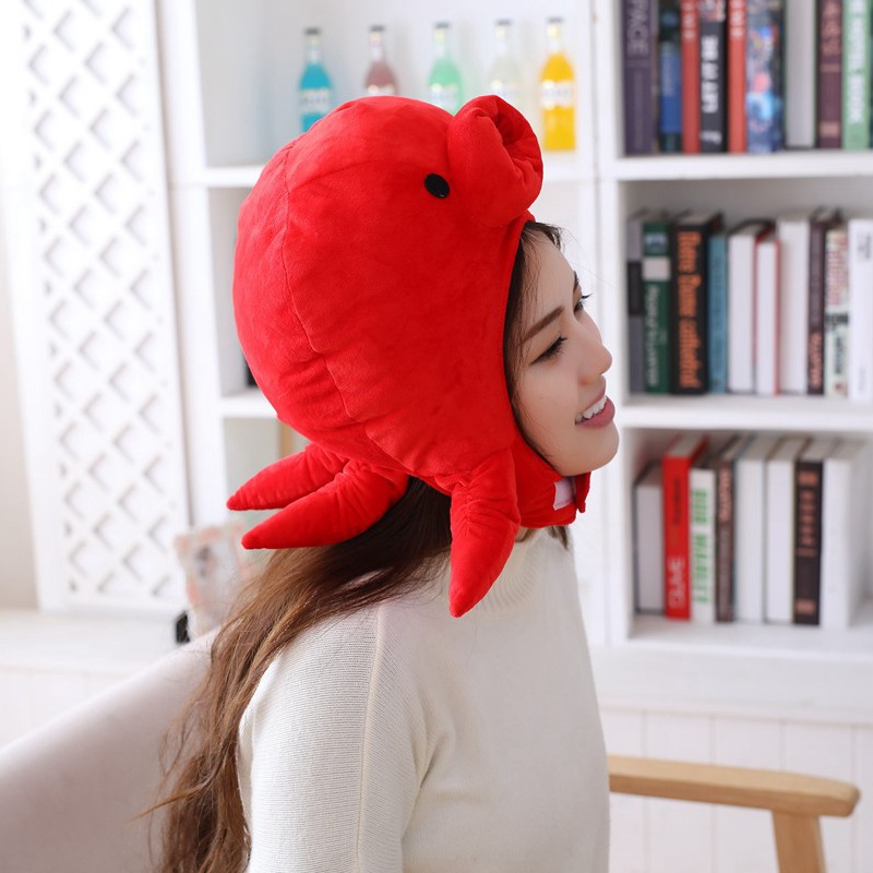 red-octopus-hat-mask-photography-props-cartoon-plush-toy-performance-props-comfortable-soft-for-kids-adults