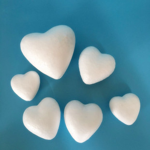 Direct selling eps white foam real heart 3.5 cm-30cm Valentine's Day decoration wedding accessories