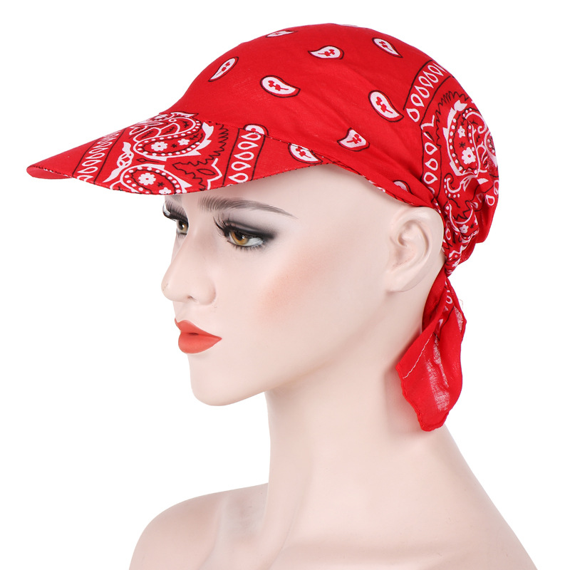 2018 Amazon New European and American Summer Candy Color Multifunctional Warm Sun Protection Cotton Printed Headscarf with Hat Brim