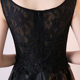 European and American ebay dress women's 2023 New elegant black evening dress banquet graduation season party dress